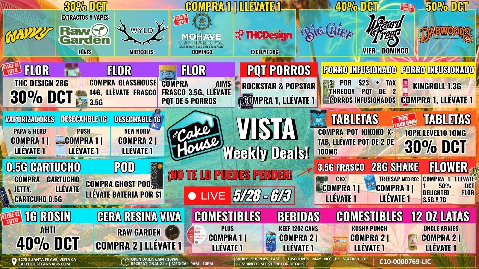 The Cake House - Vista 5/28 - 6/3: ¡Ofertas semanales TCH Vista!