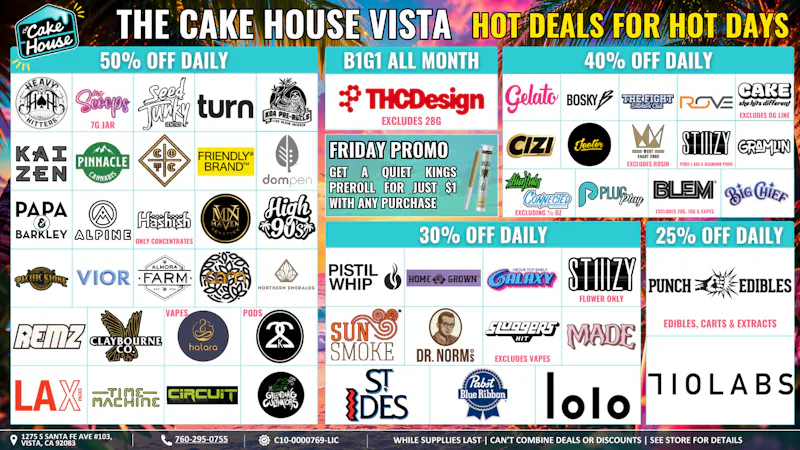 The Cake House - Vista TCH Vista June Deals!