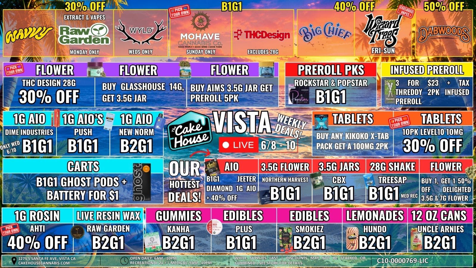 The Cake House - Vista 6/8 - 10: TCH Vista Deals!