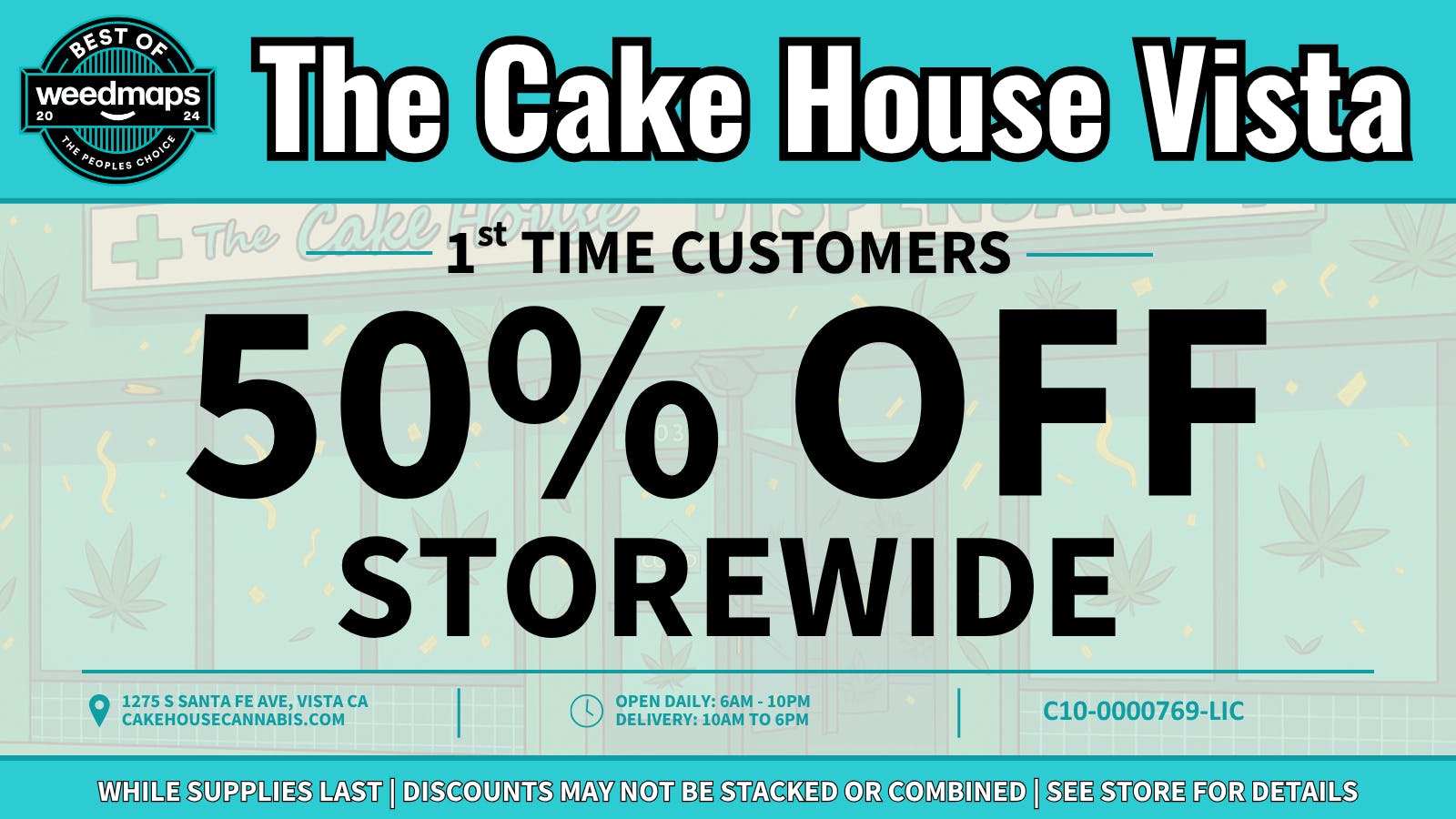 The Cake House - Vista TCH Vista 50% Off 1st time customers!