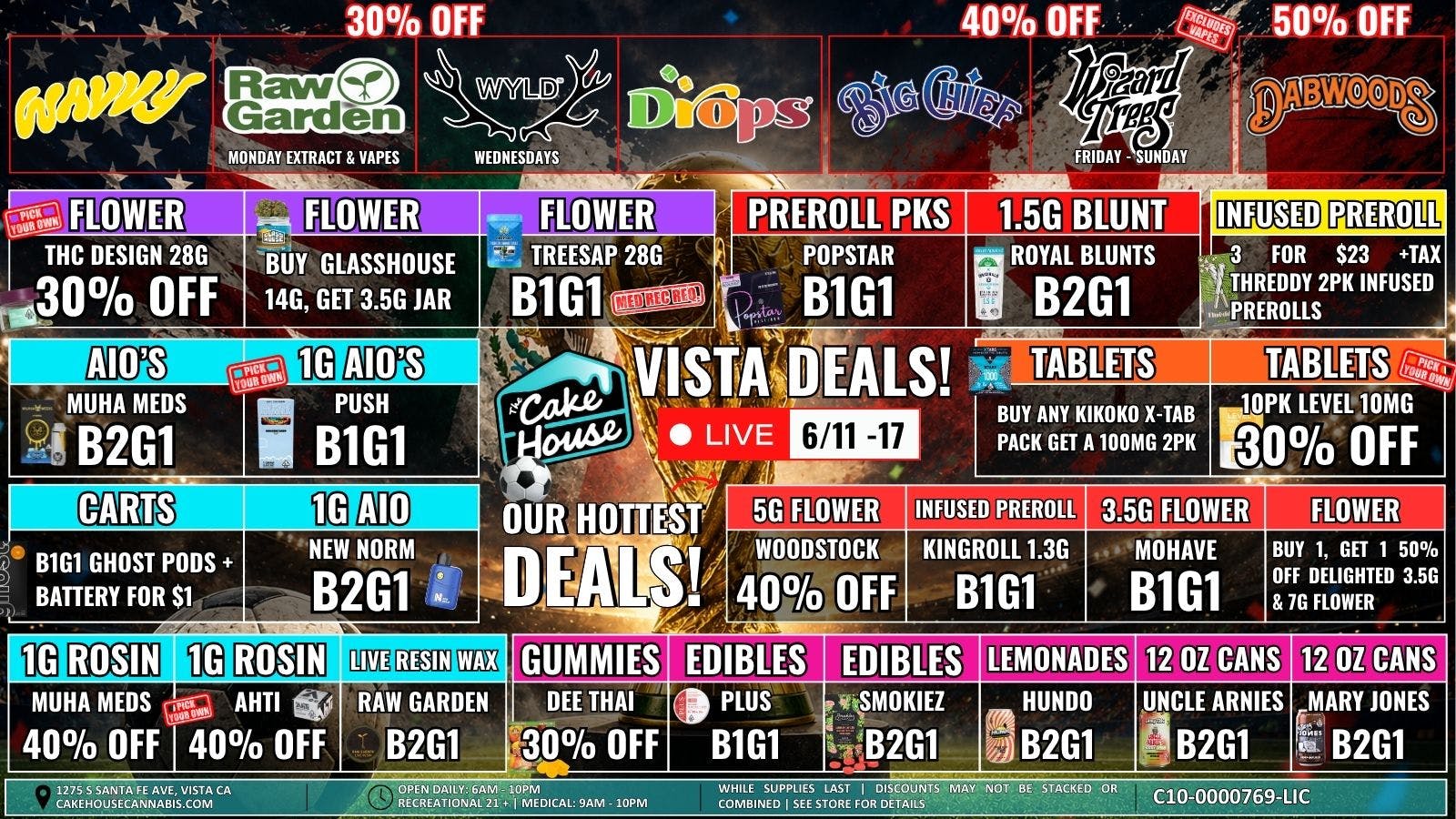 The Cake House - Vista 6/11 - 17: TCH Vista Weekly Deals!