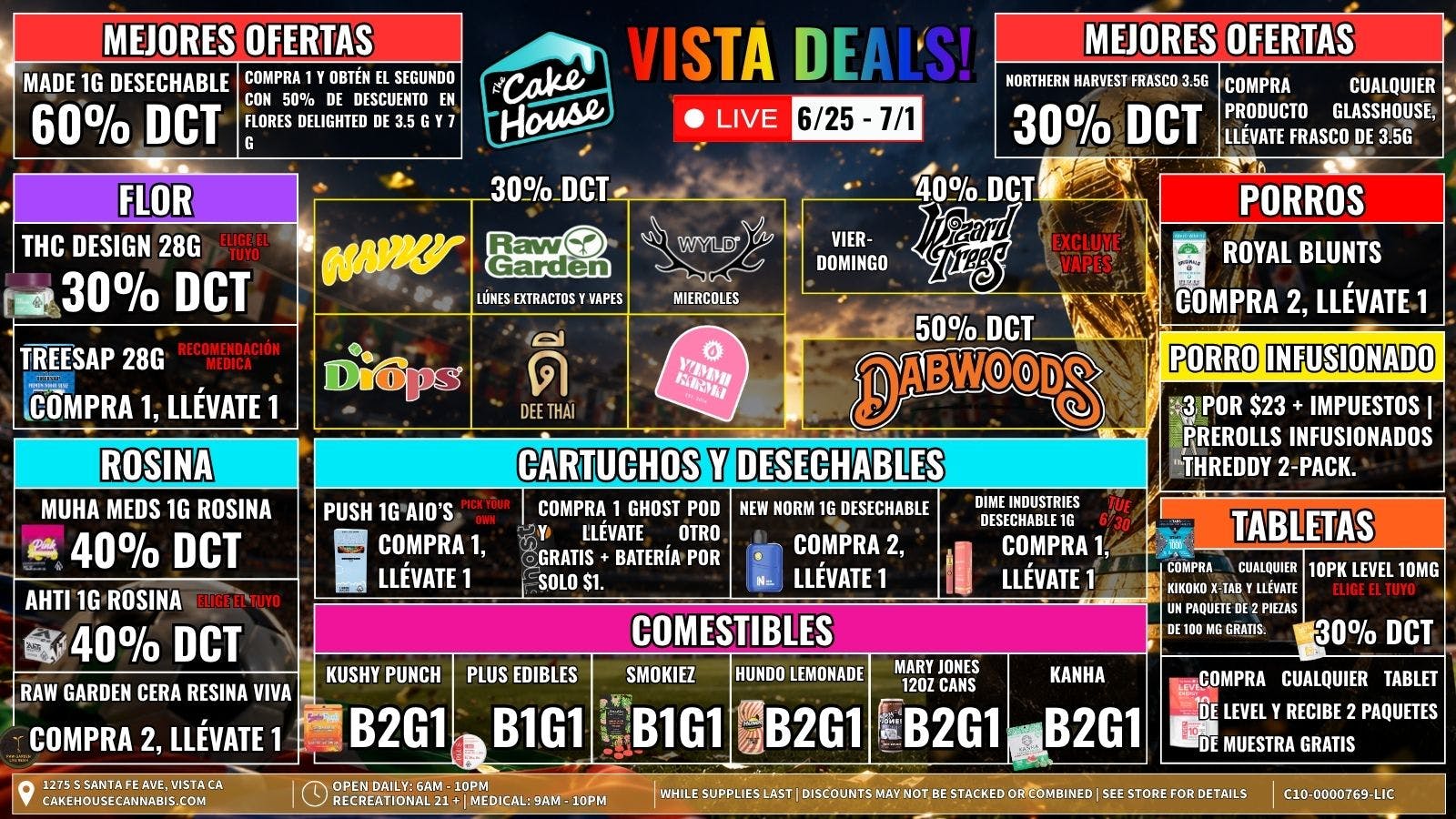 The Cake House - Vista 6/25 - 7/1: ¡Ofertas semanales TCH Vista!