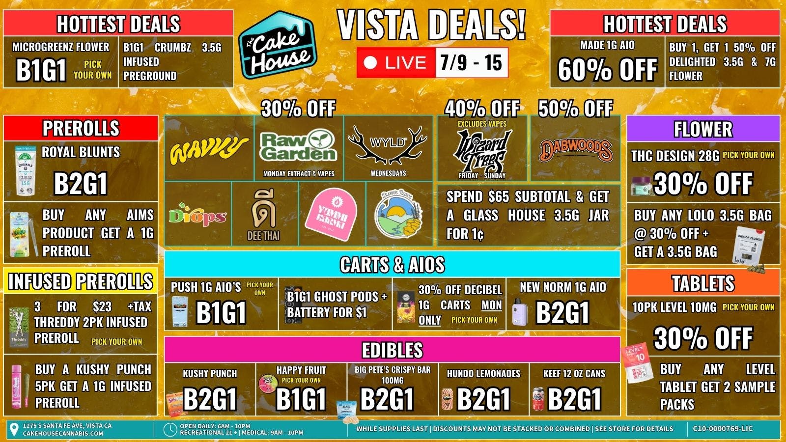 The Cake House - Vista 7/9 - 15: TCH Vista Deals!