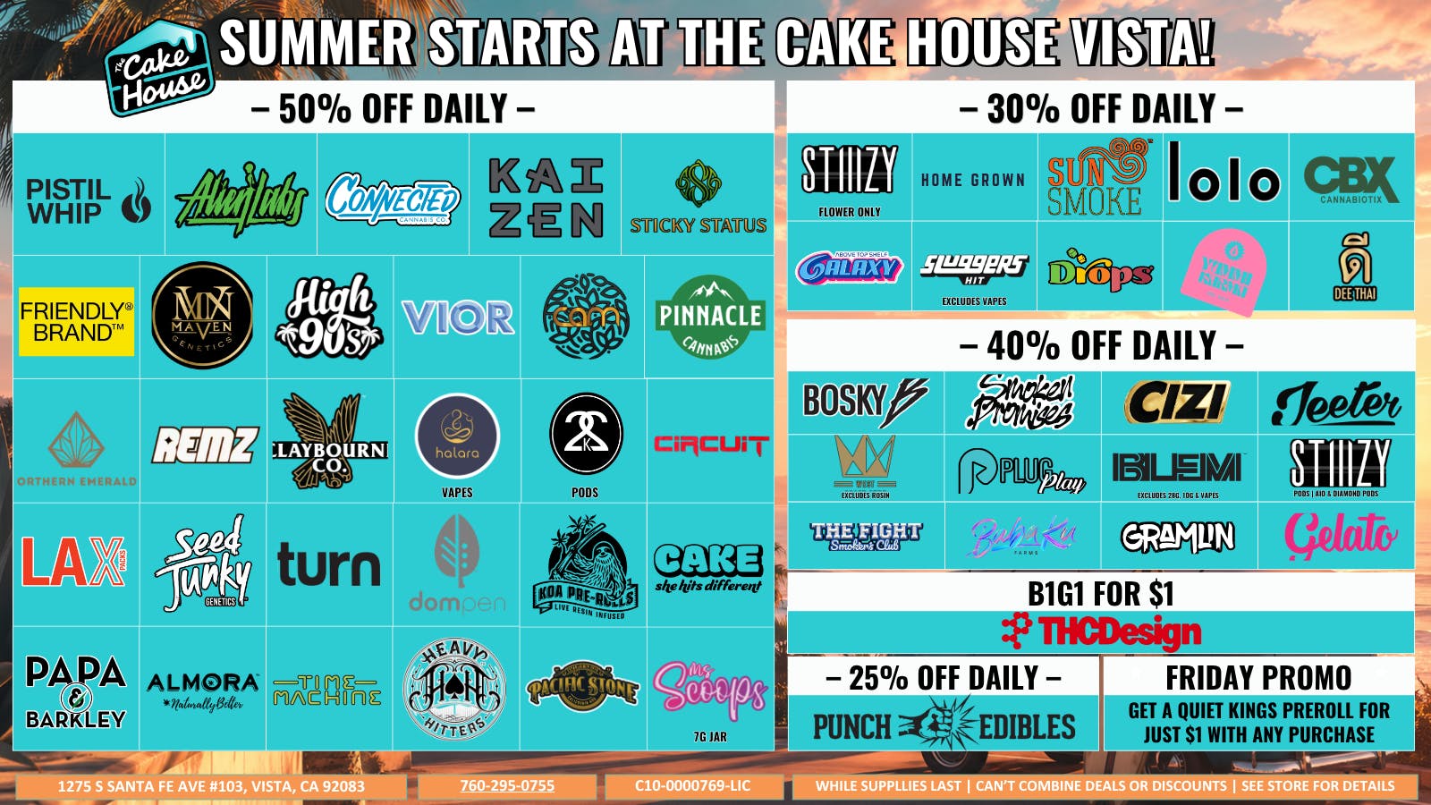 The Cake House - Vista TCH Vista August Deals!