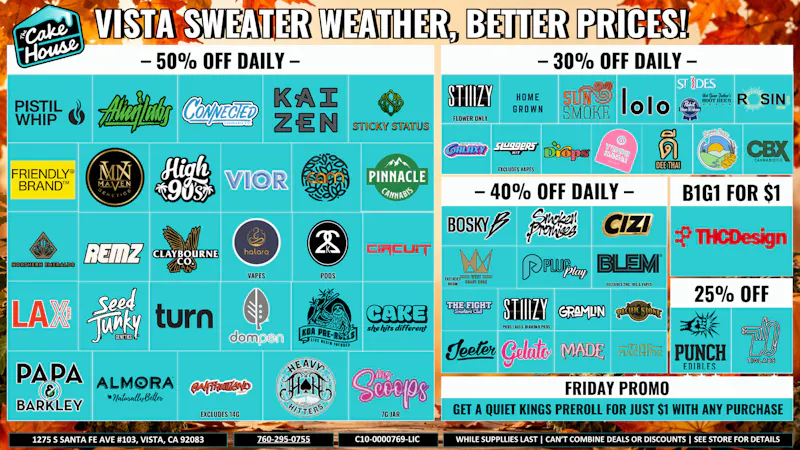 The Cake House - Vista TCH Vista September Deals!