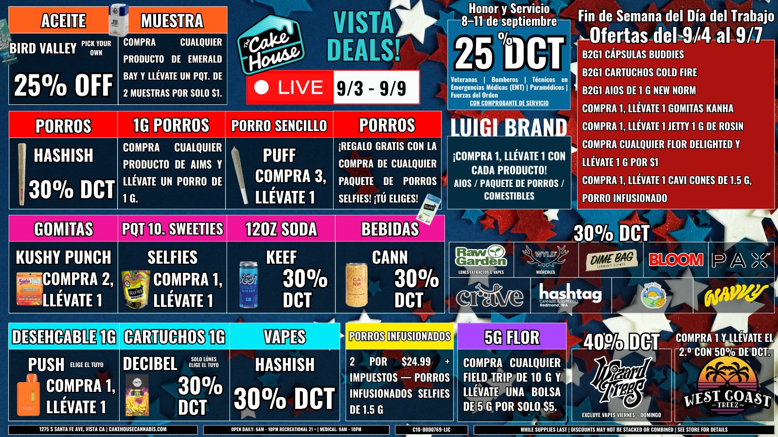 The Cake House - Vista 9/3 - 9/9: ¡Ofertas semanales TCH Vista!