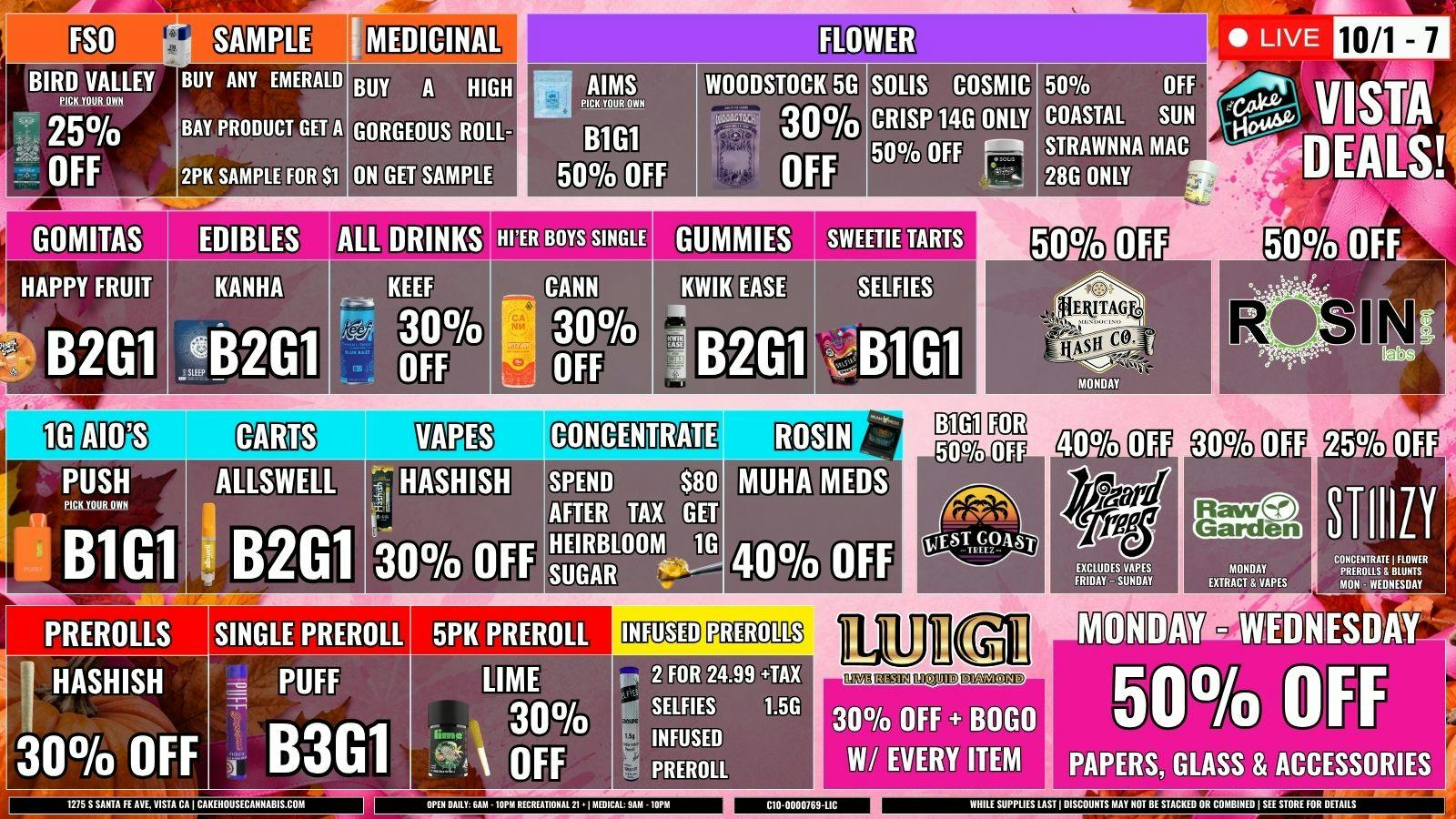 The Cake House - Vista TCH Vista Weekly Deals: 10/1 - 7!