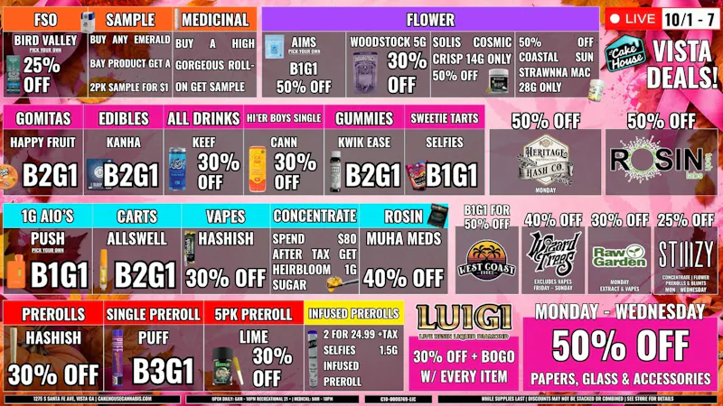 The Cake House - Vista TCH Vista Weekly Deals: 10/1 - 7!