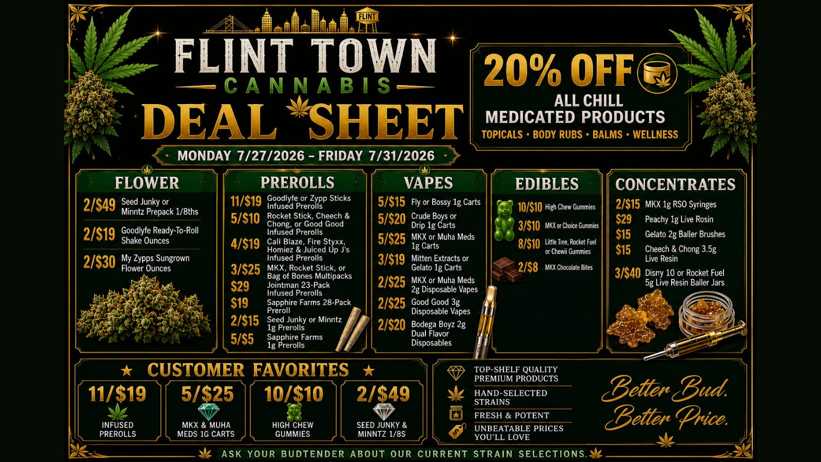Flint Town Cannabis OPEN FOR BUSINESS DEALS