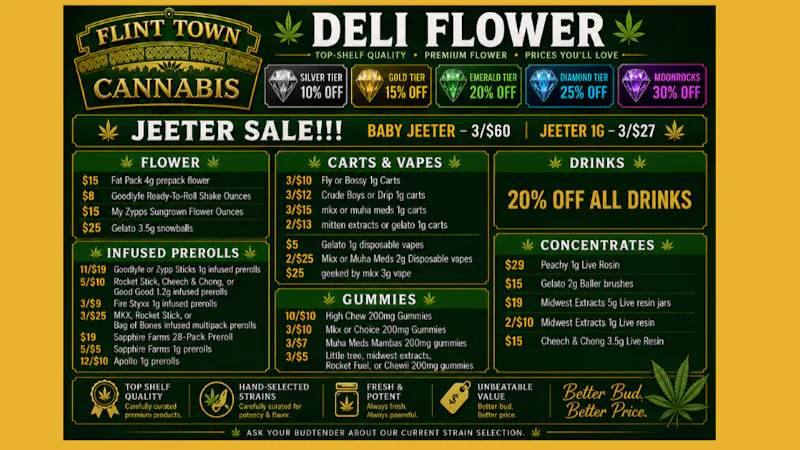 Flint Town Cannabis SPECIALS ON YOUR FAVORITES