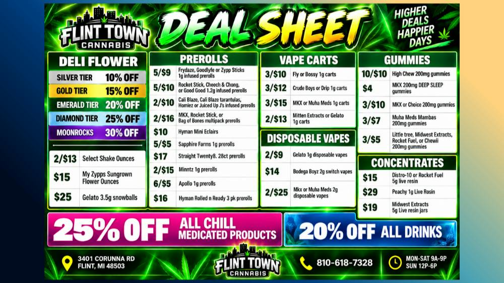 Flint Town Cannabis SEPTEMBER DEALS