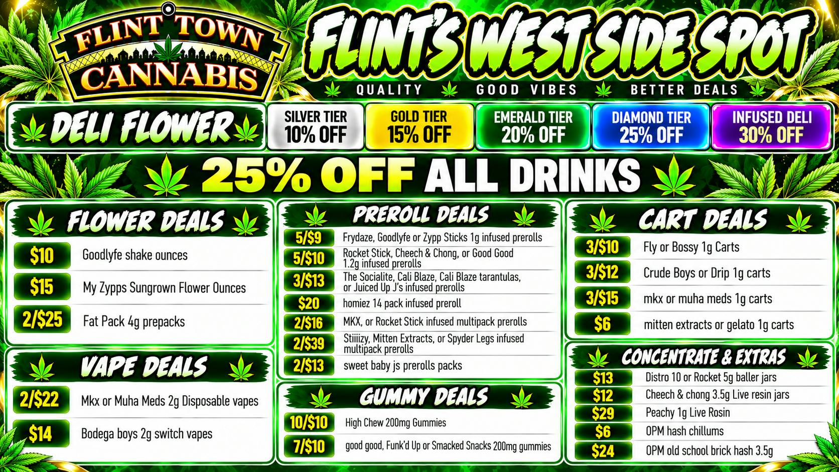 Flint Town Cannabis THIS WEEKS DEALS