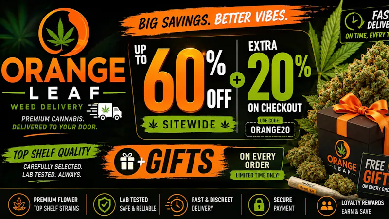 Orange Leaf Delivery UP TO 60% OFF + EXTRA 20% OFF ON CHECKOUT + GIFTS