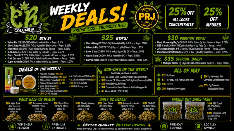 Evergrowing Releaf $20, $25, $30, & $35 Specials! New Deals Weekly!
