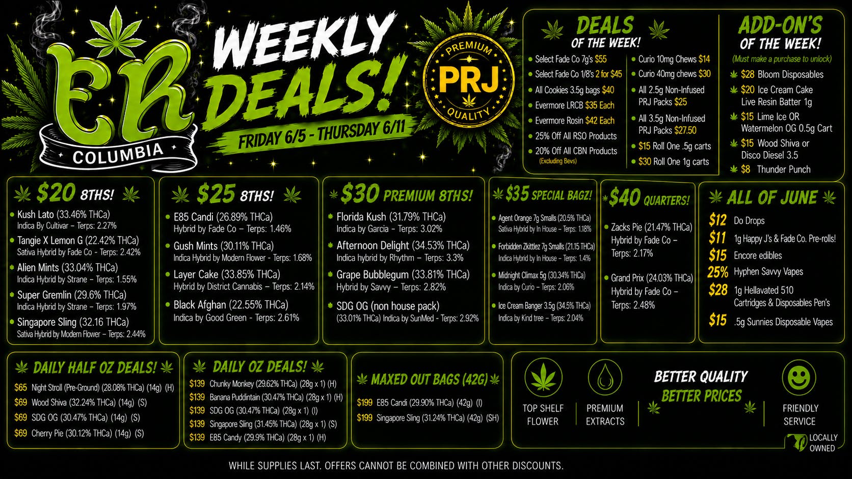 Evergrowing Releaf $20, $25, $30, & $35 Specials! New Deals Weekly!