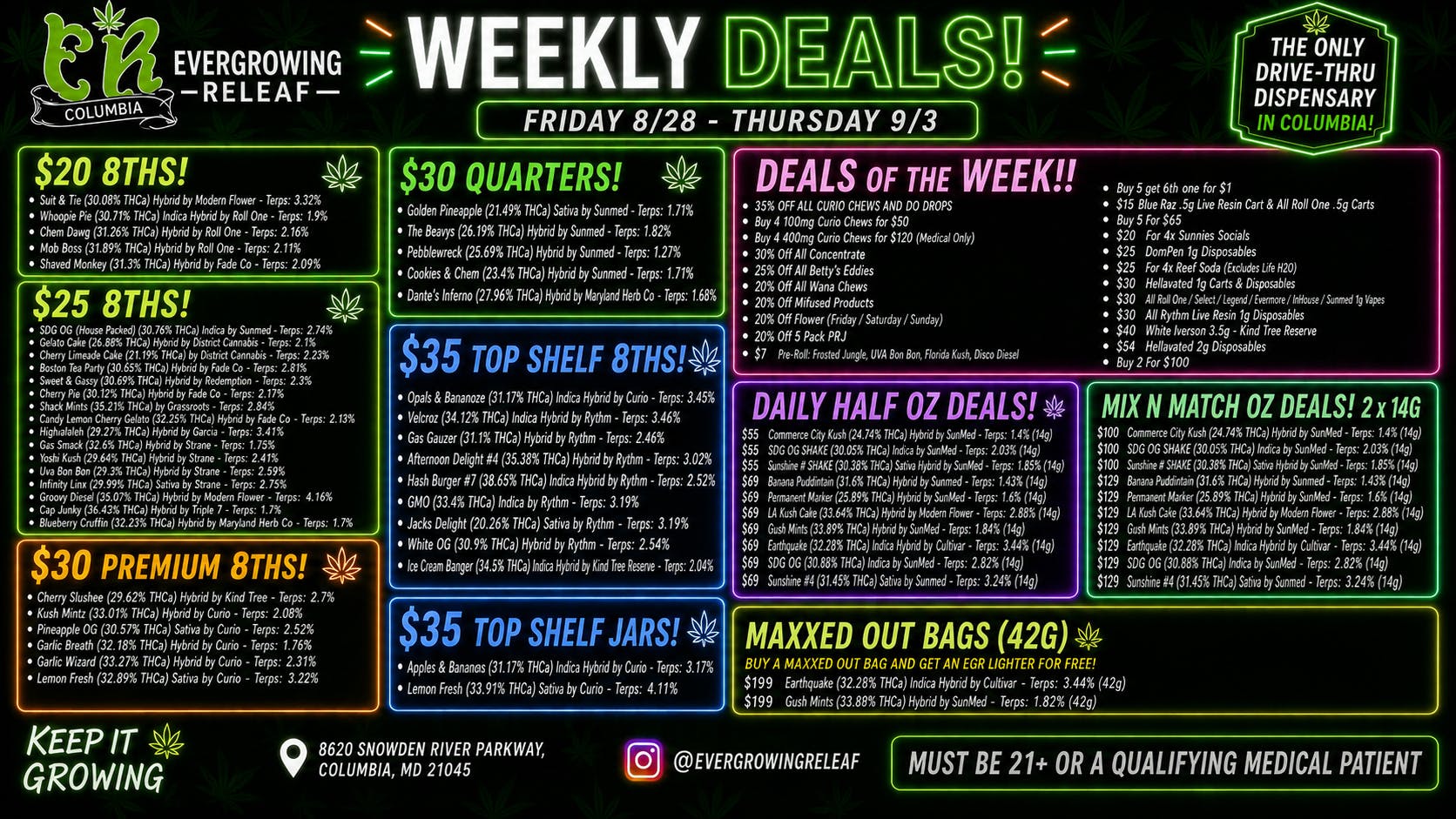 Evergrowing Releaf New Weekly Deals! 8/28 - 9/3 !