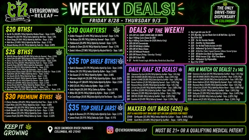 Evergrowing Releaf New Weekly Deals! 8/28 - 9/3 !