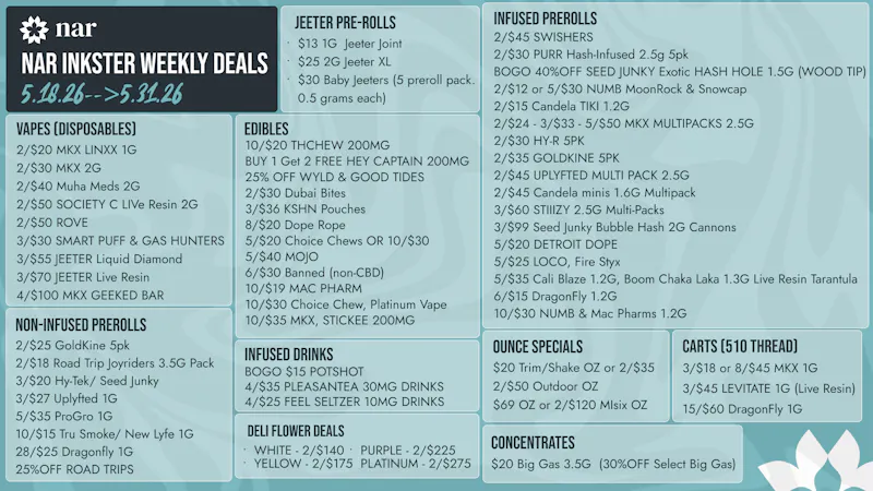 NAR Cannabis - Inkster 🔥DEALS HOTTER THAN THIS WEEK'S FORECAST🔥