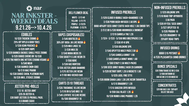 NAR Cannabis - Inkster 🍁 FALL INTO THESE DEALS 🍁