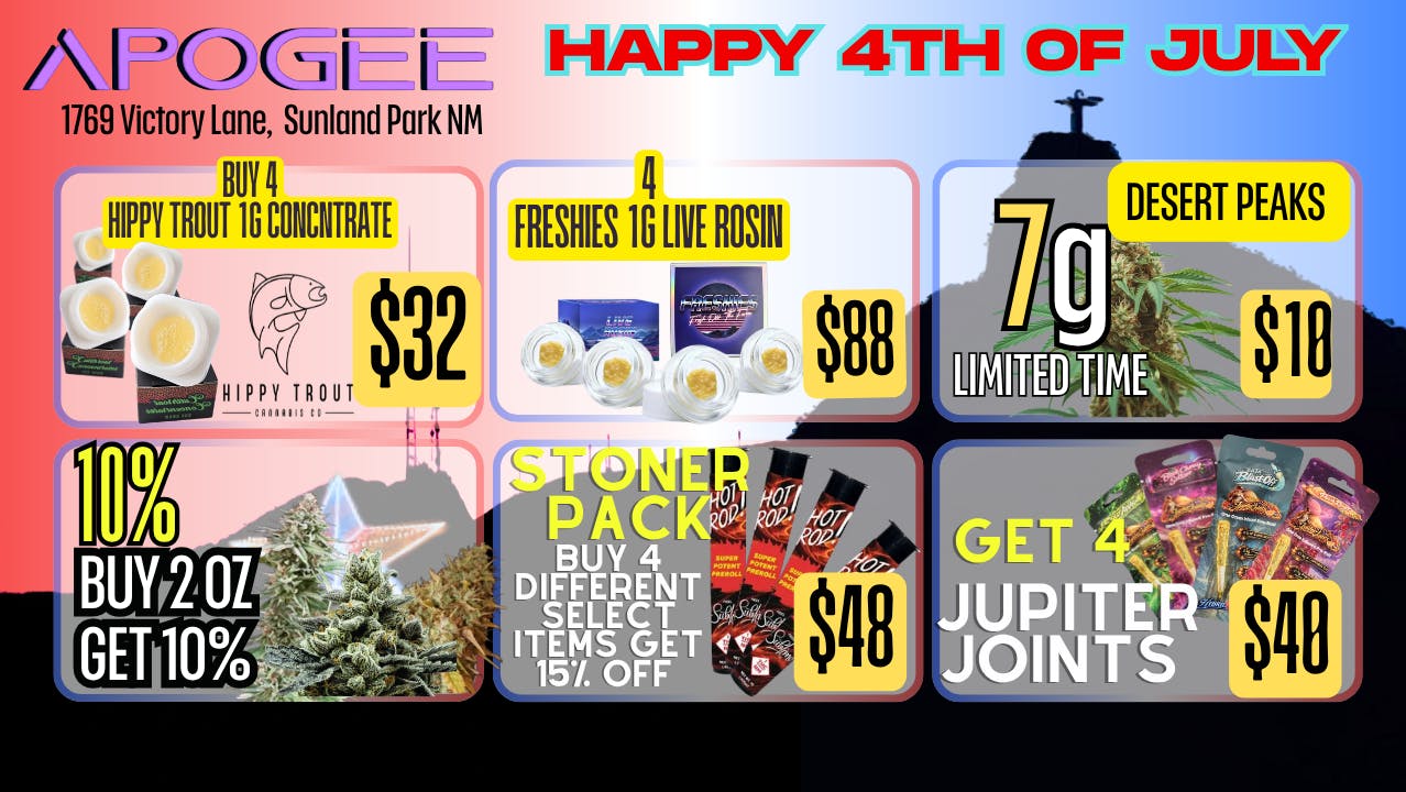 Apogee - Drive Thru 4TH OF JULY dEALS