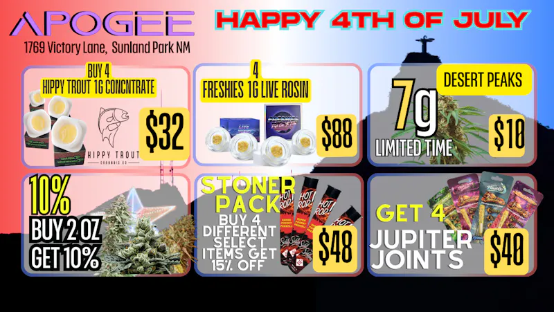Apogee - Drive Thru 4TH OF JULY dEALS