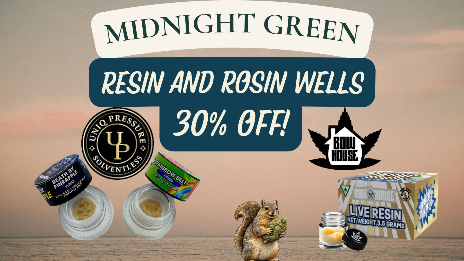 Midnight Green 30% Off Live Resin and Rosin Wax