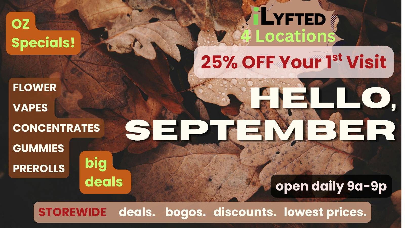 CALI CAL VENTURES, INC- Studio City / Sherman Oaks Fall Vibes, Fresh Strains - September Savings!