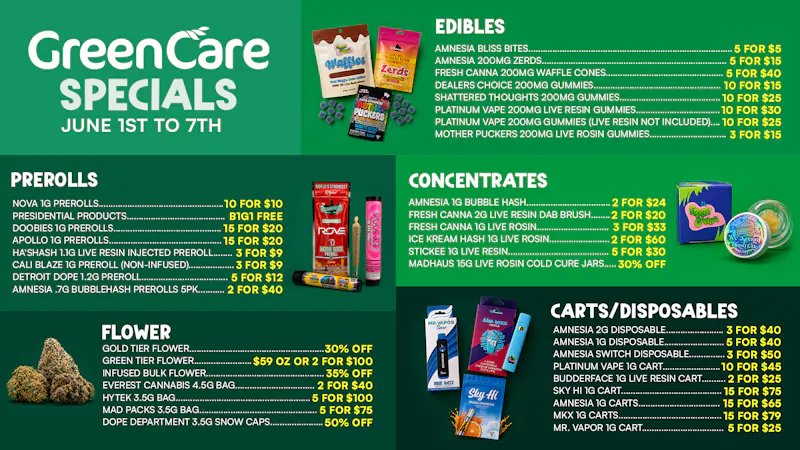Green care GreenCare June Specials: Fresh Deals June 1-7 Now!
