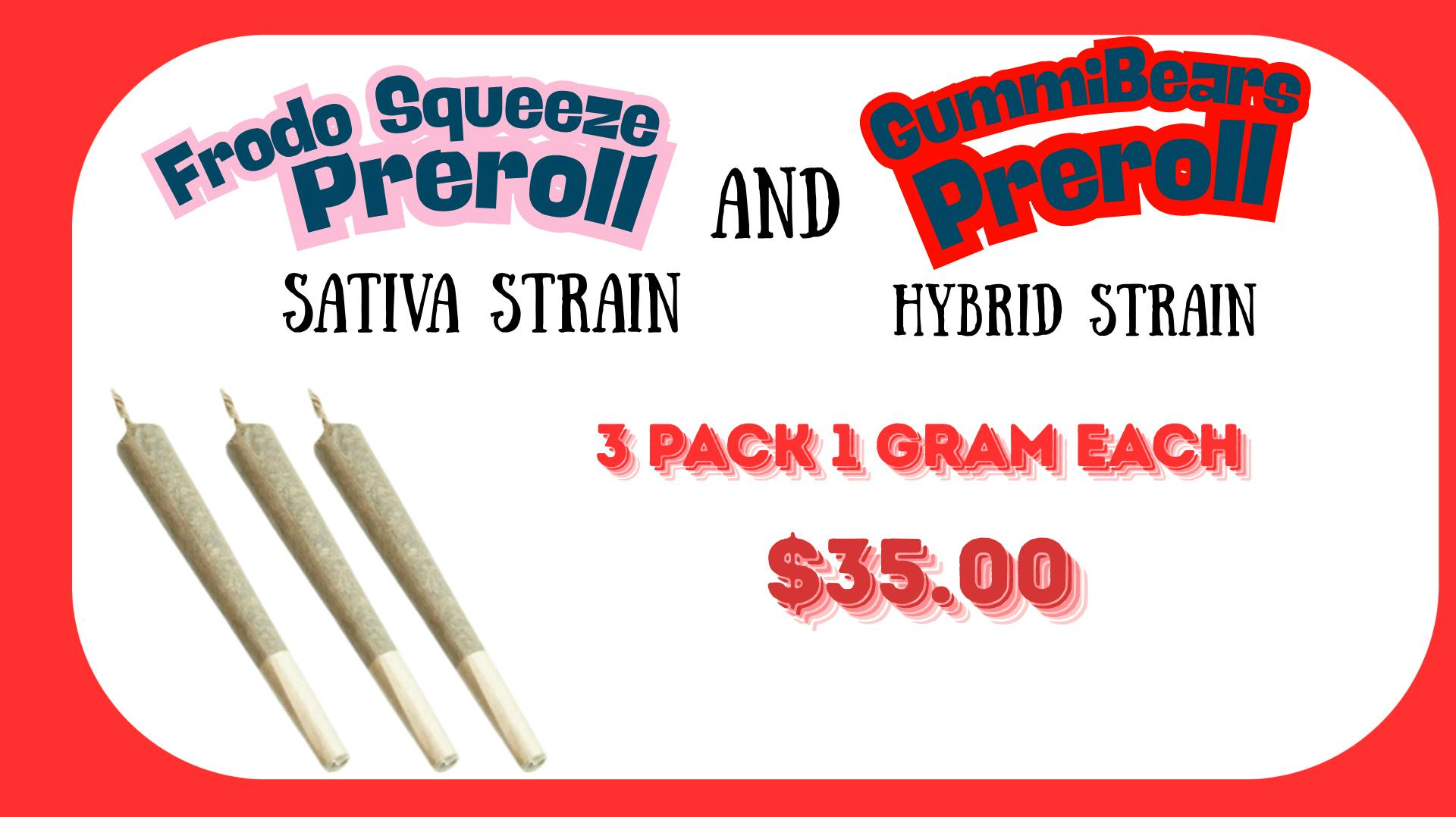 Healing Harvest Frodo Squeeze & GummiBear Preroll $35