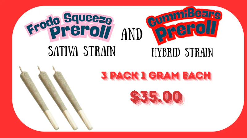 Healing Harvest Frodo Squeeze & GummiBear Preroll $35