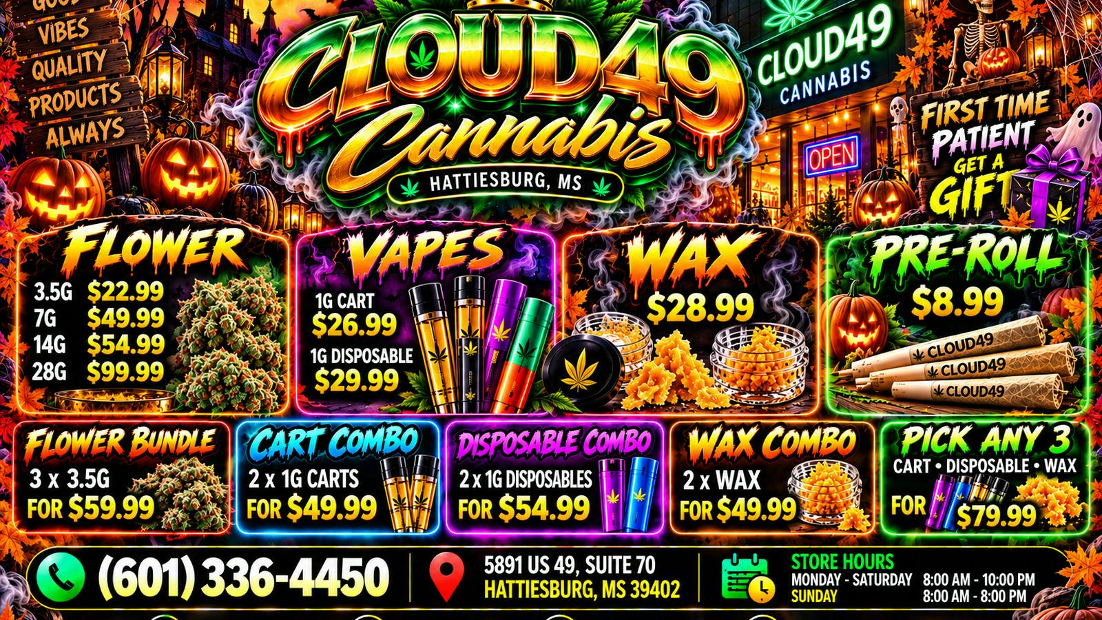 Cloud 49 Cannabis 🎃HOT🔥👻DAILY🔥DEALS ONLY AT CLOUD 49 🎃🌿