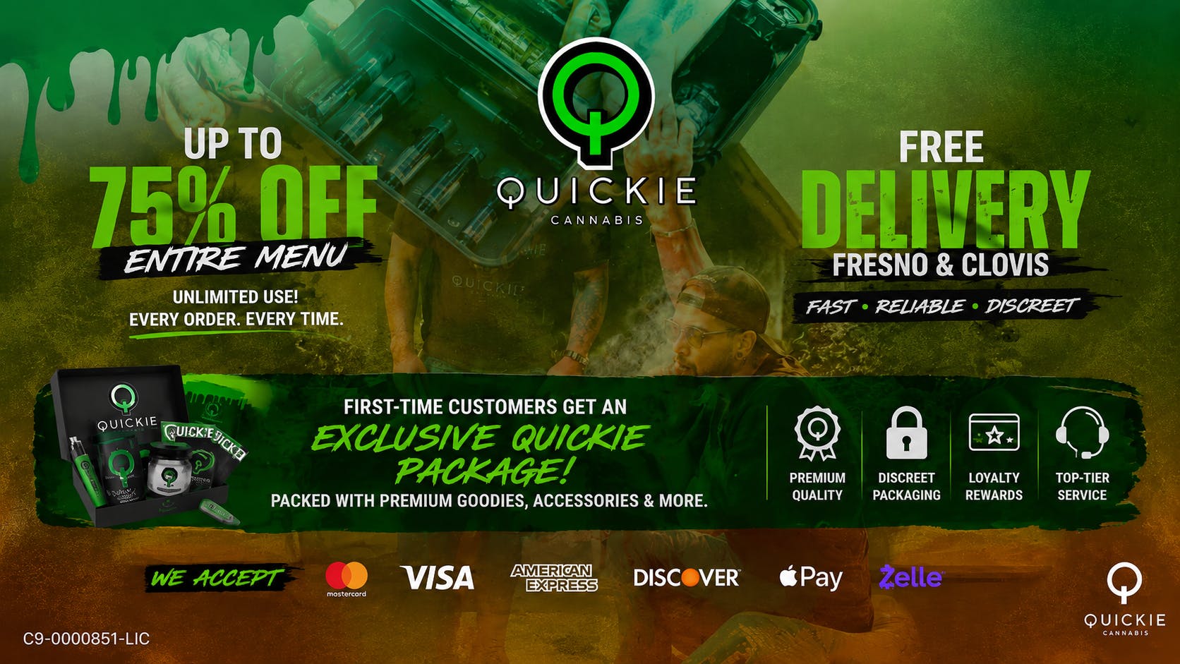 Quickie Cannabis Delivery Up to 75% OFF + FREE GIFT