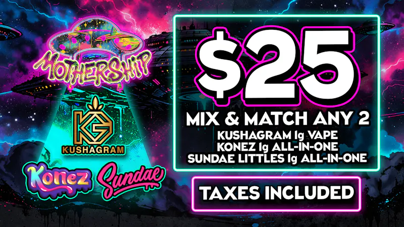 Mothership 2/$25 Mix & Match 1g AIO Vapes 💨 Tax Included 🔥