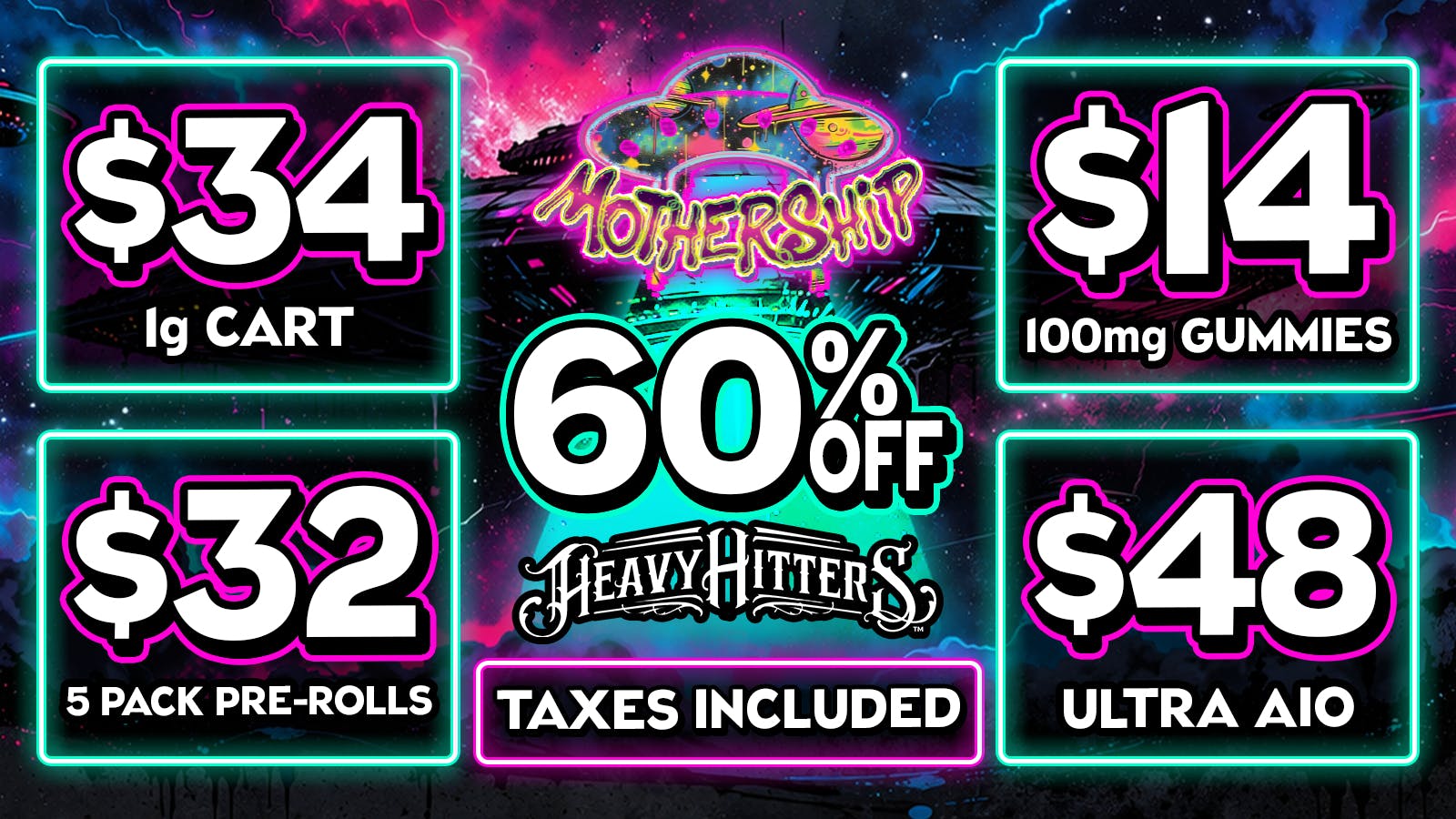 Mothership 🔥 $34 Heavy Hitters Vape Cart 1g 💨 Flash Sale ⚡️