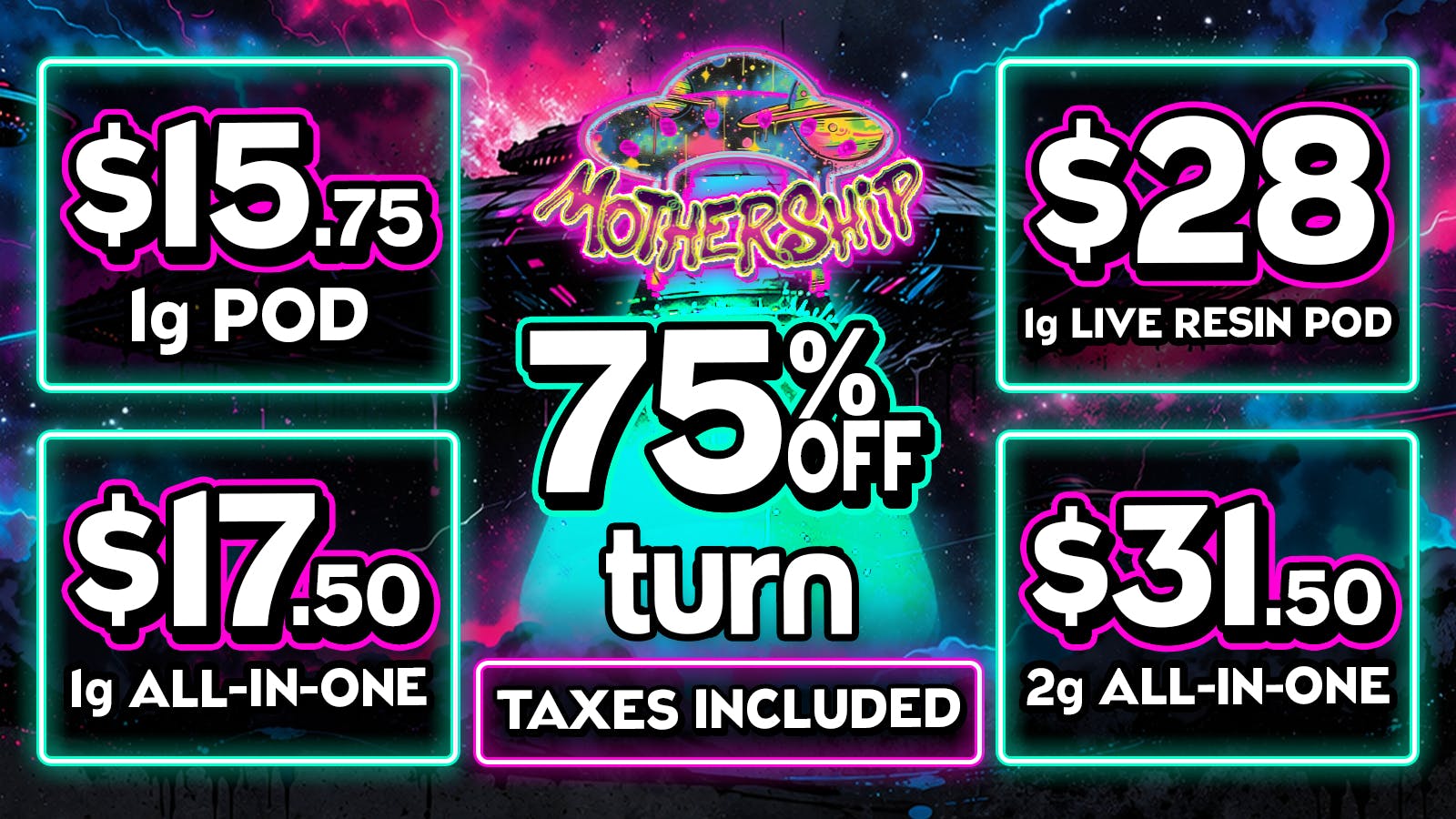 Mothership 75% Off TURN Vapes💨Flash Sale⚡️