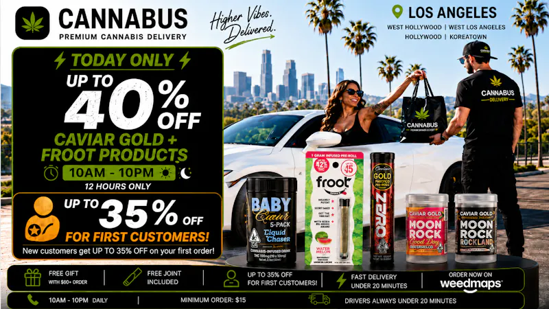 Cannabus - Hollywood Up to 40% Off Caviar Gold & Froot