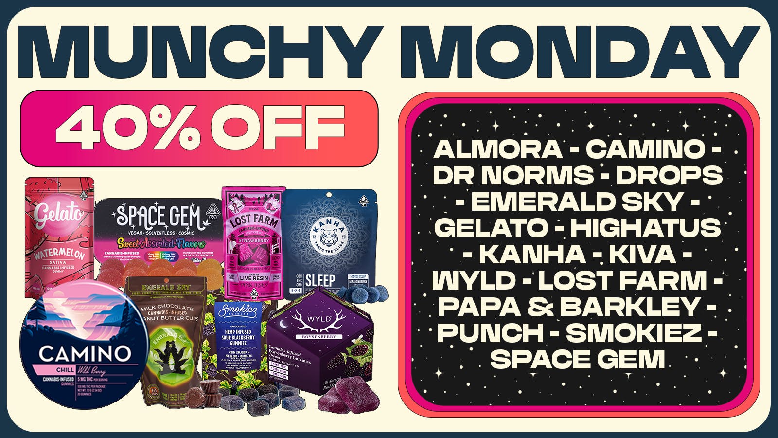 The Sweet Spot - Piner Rd Munchie Monday - 40% OFF Select Edibles
