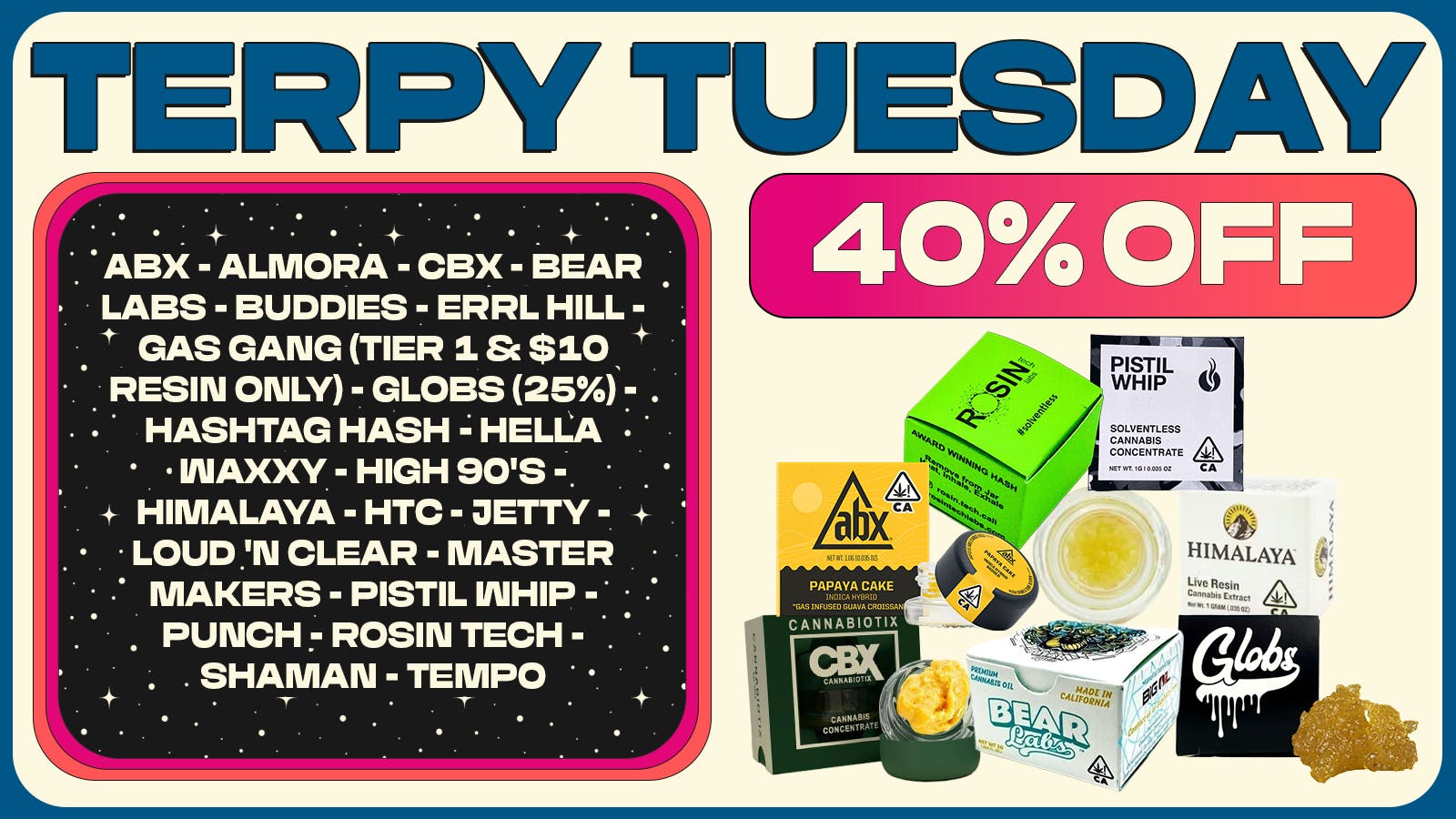 The Sweet Spot - Piner Rd Terpy Tuesday - 40% OFF Select Concentrate