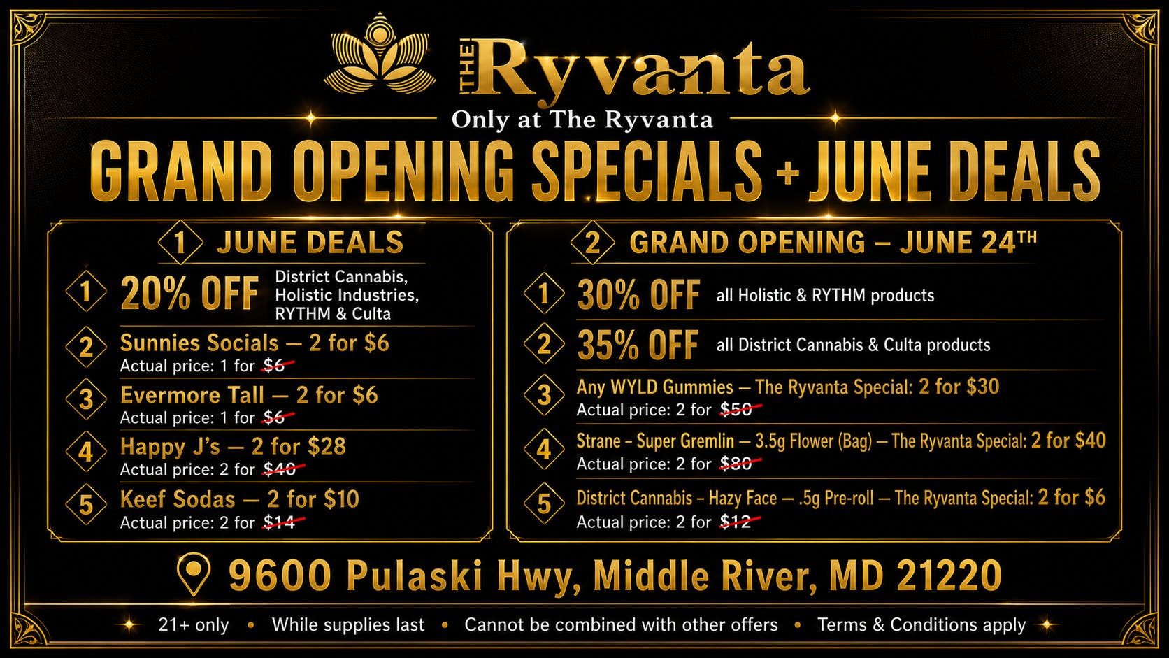 The Ryvanta JUNE 24TH GRAND OPENING DEALS