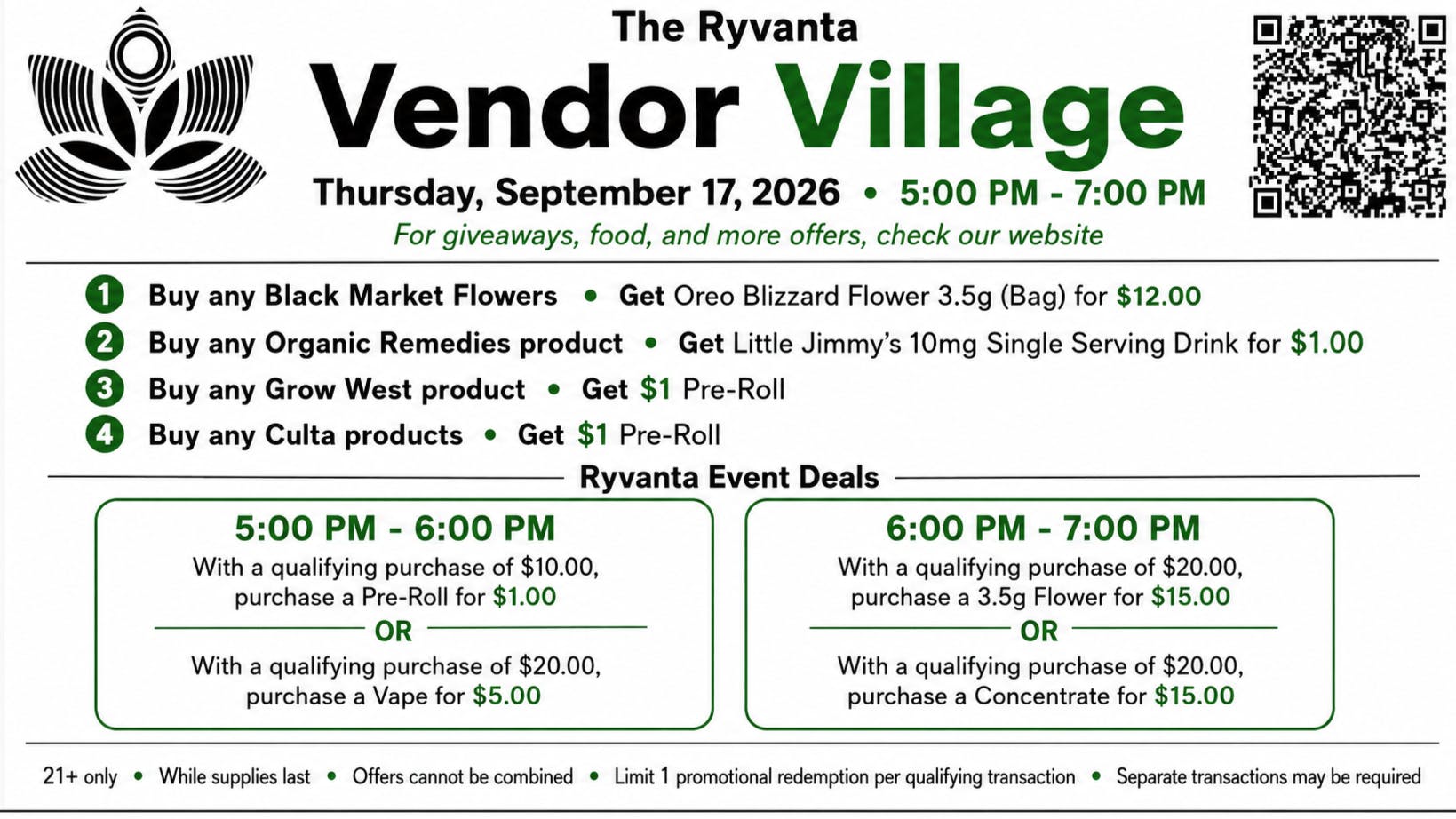 The Ryvanta Green Friday September 4th 5PM-7PM