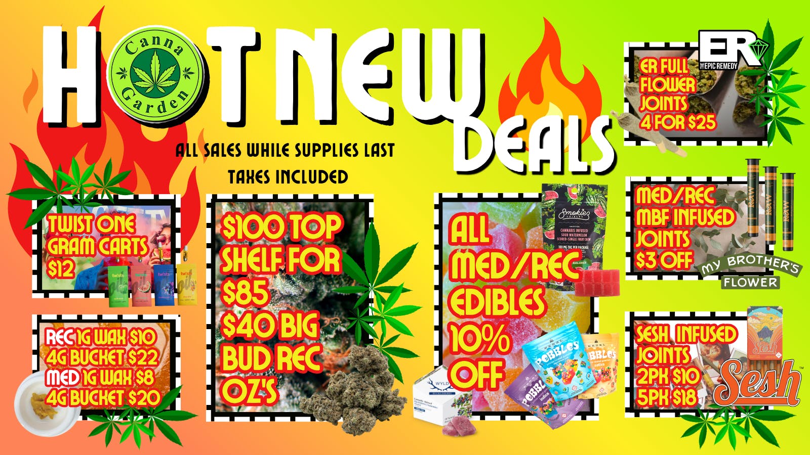 Canna Garden Deals! $12 Twist Carts! REC $22 4g Wax! & more!