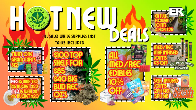 Canna Garden Deals! $12 Twist Carts! REC $22 4g Wax! & more!
