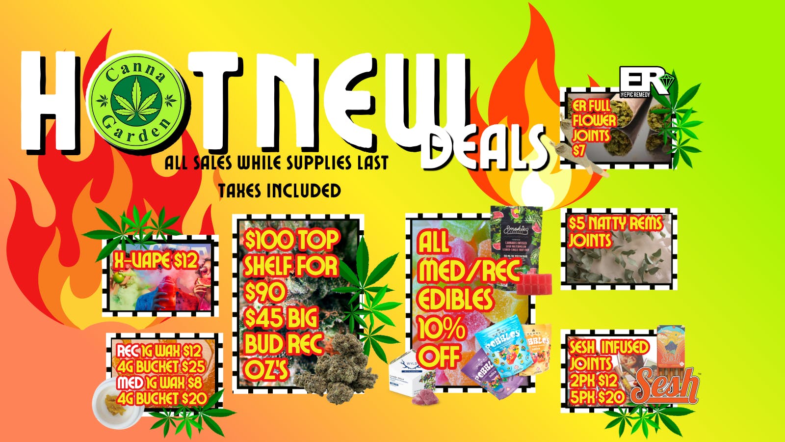 Canna Garden X Vape $12 Carts MED/Rec! $25 Wax Buckets REC!