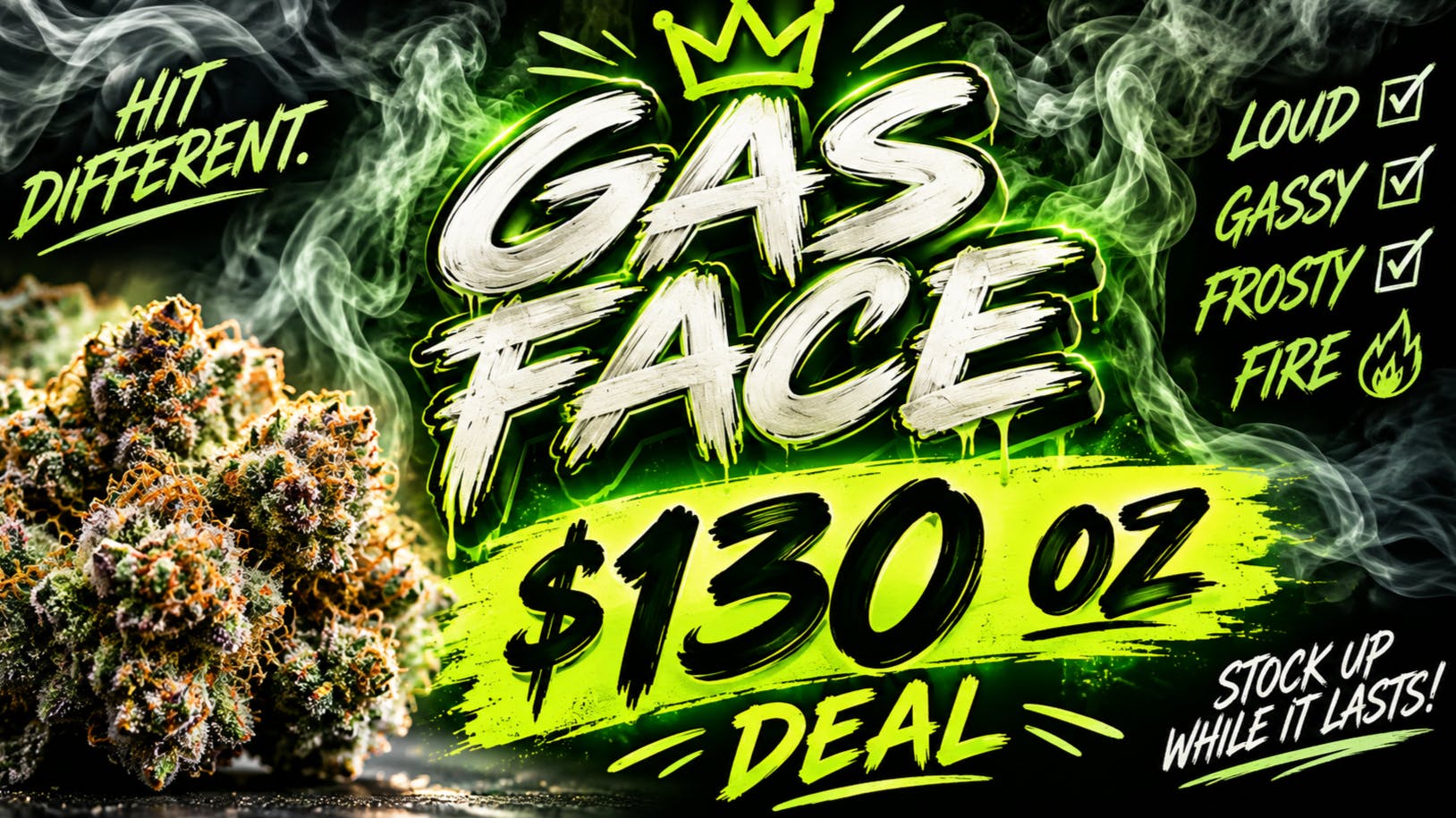 Selective - Recreational GAS FACE $130 OZ LIMITED