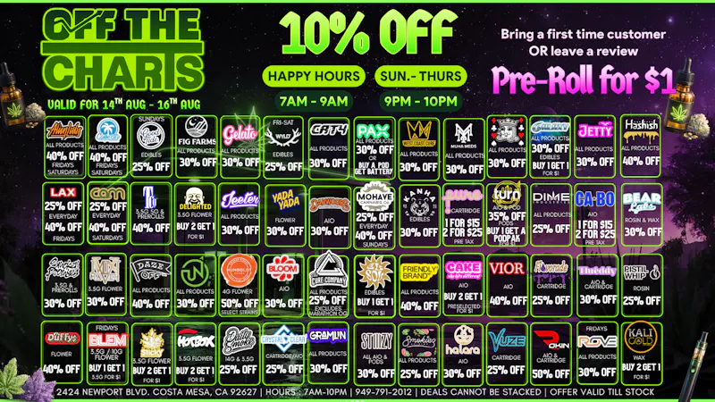 Off the Charts - Newport 25% OFF YOUR FIRST ORDER🤑🫰