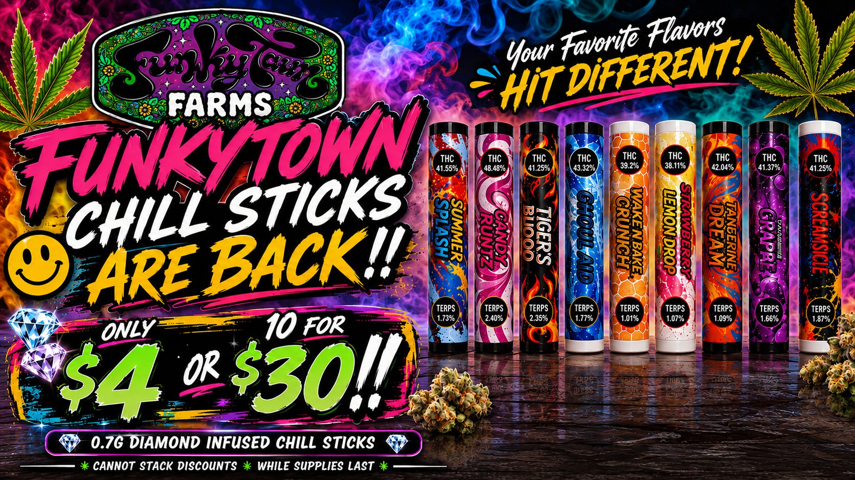 Blue Collar Criminals 🎉 FUNKYTOWN CHILL STICKS ARE BACK, 10/$30! 🎉