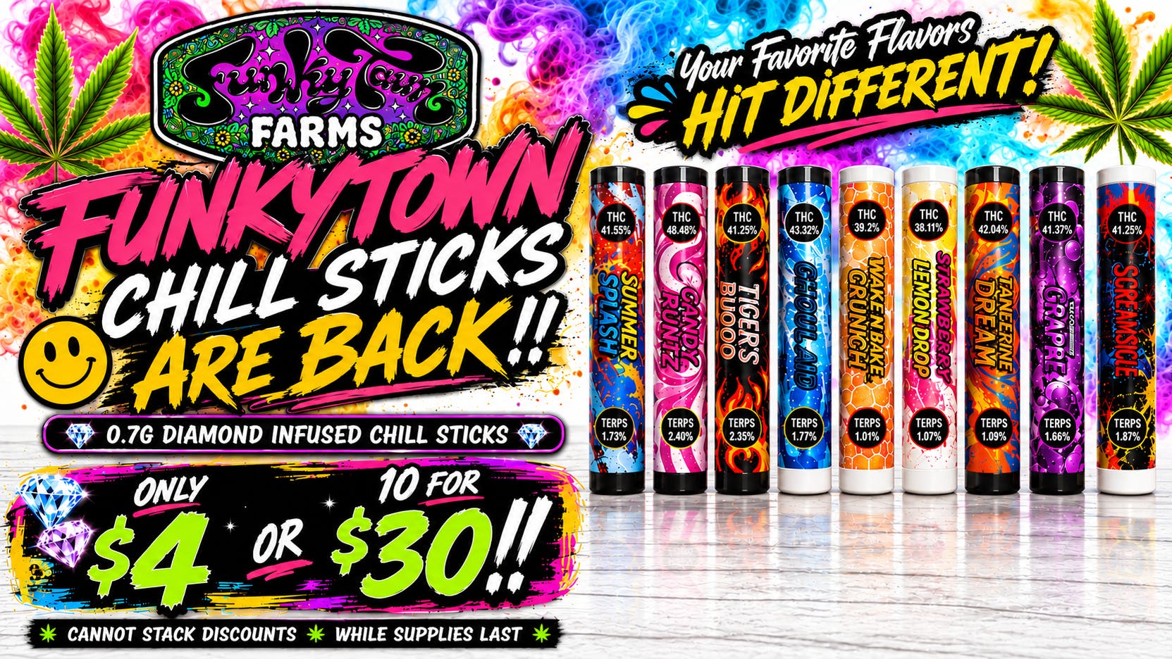 Blue Collar Criminals 🎉 FUNKYTOWN CHILL STICKS ARE BACK, 10/$30! 🎉