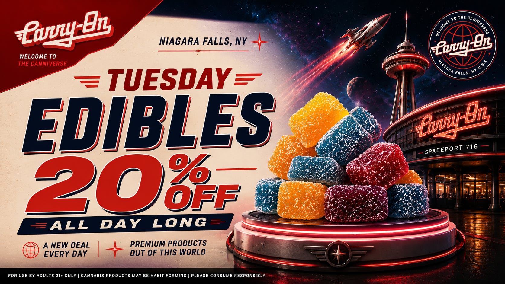 Carry-On Cannabis NY 20% Off All Edibles