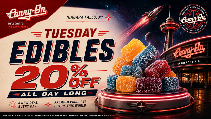 Carry-On Cannabis NY 20% Off All Edibles