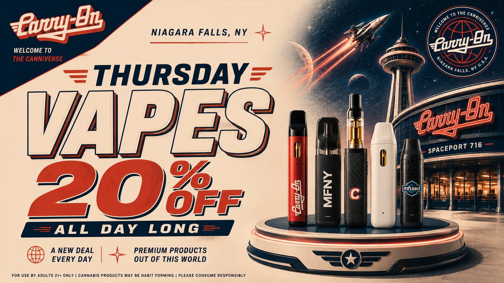Carry-On Cannabis NY 20% Off All Vapes